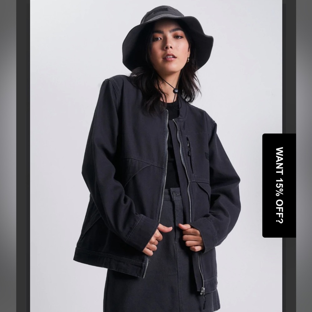 Afends canvas jacket, black, size xs